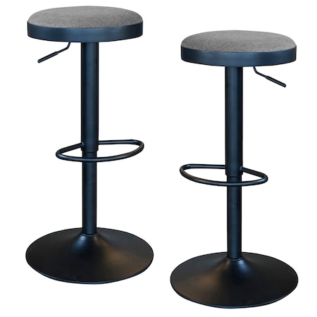 Amerihome Classic Charcoal Gray Fabric Bar Stool Set, PK2 BSGYFSET
